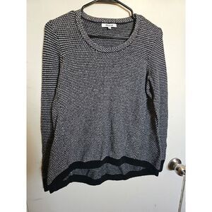 Madewell Oversized Hi Lo Knit Striped Sweater Size Small Cotton Viscose‎